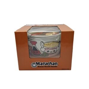 Maruchan Ramen Noodle Ceramic Bowl With Wooden Chopsticks, Spoon, & Stick Holder